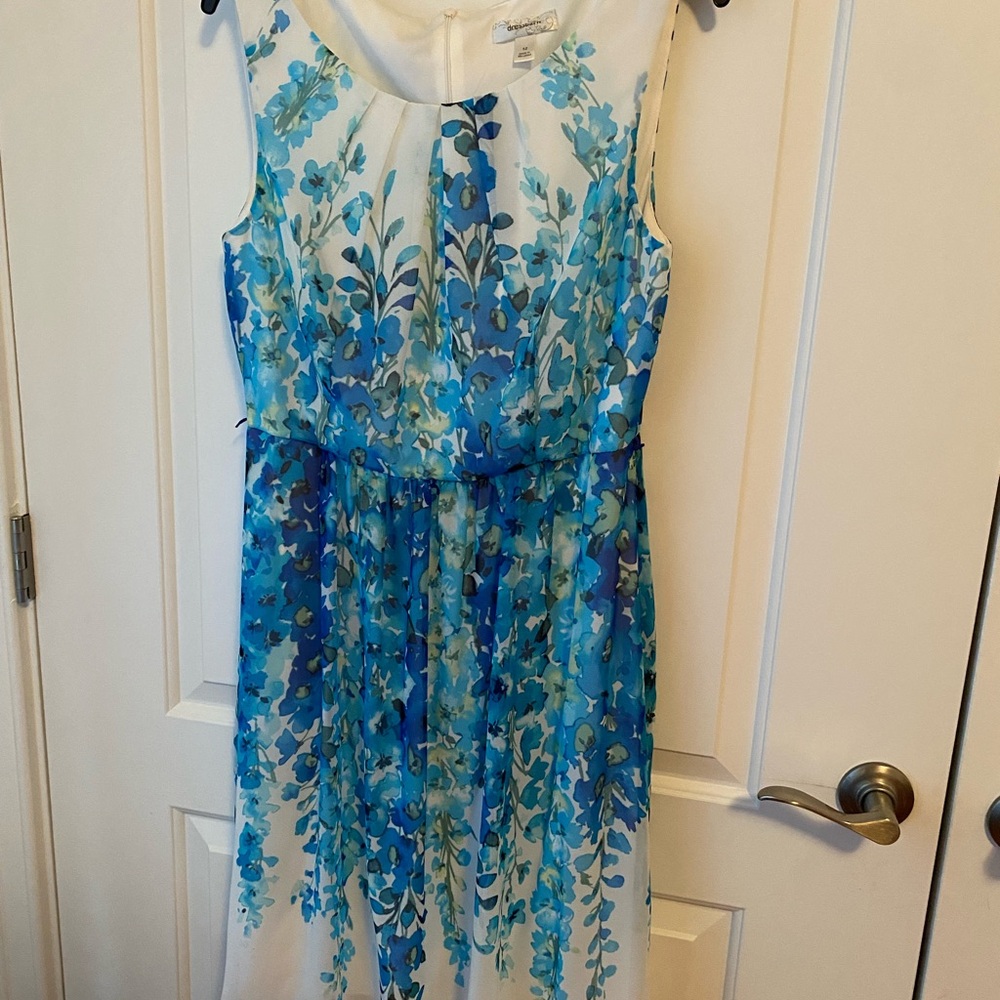Dressbarn Blue Sleeveless Sundress for Wedding Guest